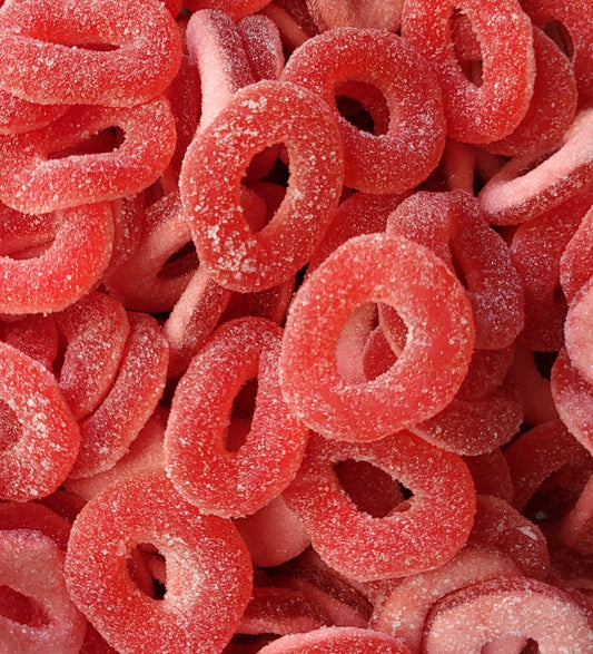 Anneaux sucrés fraise - 100g