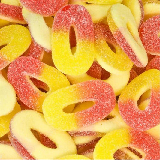 Anneaux sucrés pêche - 100g